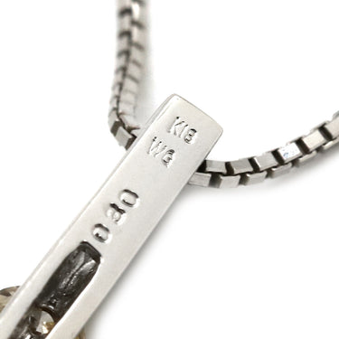 ノンブランド NON BRAND 3P ブラウンダイヤペンダント ホワイトゴールド K18WG ダイヤモンド ネックレス 750 18K 3石