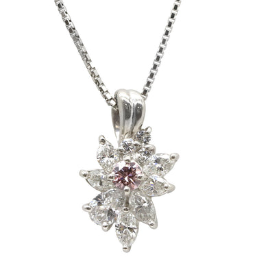 ノンブランド NON BRAND ピンクダイヤ ペンダント プラチナシルバー Pt850 ダイヤモンド Pt900(トップ) ネックレス