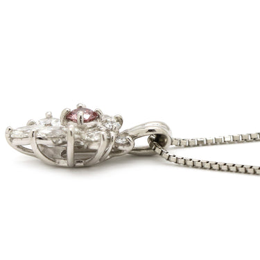 ノンブランド NON BRAND ピンクダイヤ ペンダント プラチナシルバー Pt850 ダイヤモンド Pt900(トップ) ネックレス