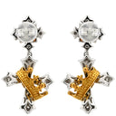 ノンブランド NON BRAND ダイヤピアス ホワイトゴールド K18WG K18YG ダイヤモンド ルビー サファイア デマントイドガーネット ピアス マルチカラー 十字架 王冠 クロス