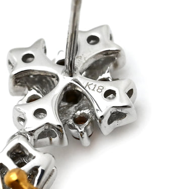 ノンブランド NON BRAND ダイヤピアス ホワイトゴールド K18WG K18YG ダイヤモンド ルビー サファイア デマントイドガーネット ピアス マルチカラー 十字架 王冠 クロス