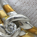 ノンブランド NON BRAND ダイヤリング イエローゴールドXプラチナシルバー Pt900 K18YG ダイヤモンド リング 指輪 コンビリング 1Pダイヤ 17号