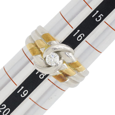 ノンブランド NON BRAND ダイヤリング イエローゴールドXプラチナシルバー Pt900 K18YG ダイヤモンド リング 指輪 コンビリング 1Pダイヤ 17号