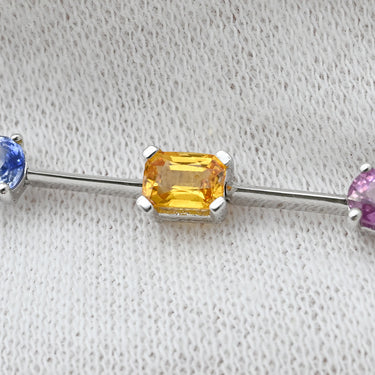 ノンブランド NON BRAND サファイア ダイヤ ホワイトゴールド K18WG サファイア ダイヤモンド ブレスレット マルチカラー 750 18K 18金