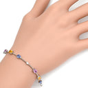 ノンブランド NON BRAND サファイア ダイヤ ホワイトゴールド K18WG サファイア ダイヤモンド ブレスレット マルチカラー 750 18K 18金