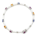 ノンブランド NON BRAND サファイア ダイヤ ホワイトゴールド K18WG サファイア ダイヤモンド ブレスレット マルチカラー 750 18K 18金