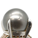 ノンブランド NON BRAND 黒蝶パール ダイヤリング プラチナシルバー Pt900 パール ダイヤモンド リング 指輪 1粒 1P 16.5号