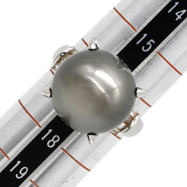 ノンブランド NON BRAND 黒蝶パール ダイヤリング プラチナシルバー Pt900 パール ダイヤモンド リング 指輪 1粒 1P 16.5号