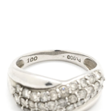 ノンブランド NON BRAND ダイヤリング プラチナシルバー Pt900 ダイヤモンド リング 指輪 プラチナ パヴェダイヤ 9号