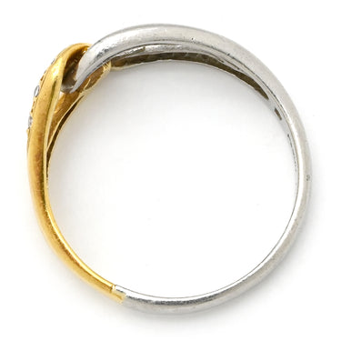 ノンブランド NON BRAND ダイヤ コンビリング イエローゴールドXプラチナシルバー K18YG Pt900 ダイヤモンド リング 指輪 4Pダイヤ 13号