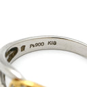 ノンブランド NON BRAND ダイヤ コンビリング イエローゴールドXプラチナシルバー K18YG Pt900 ダイヤモンド リング 指輪 4Pダイヤ 13号