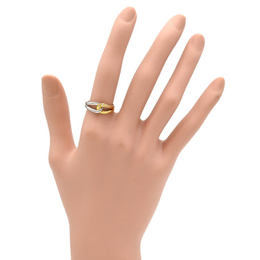 ノンブランド NON BRAND ダイヤ コンビリング イエローゴールドXプラチナシルバー K18YG Pt900 ダイヤモンド リング 指輪 4Pダイヤ 13号