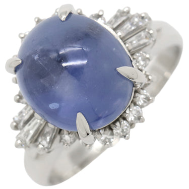 ノンブランド NON BRAND ブルースターサファイア ダイヤリング プラチナシルバー Pt900 サファイア リング 指輪 青 12.5号