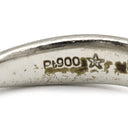 ノンブランド NON BRAND ダイヤリング プラチナシルバー Pt900 ダイヤモンド リング 指輪 5P イニシャル・日付刻印あり 8号