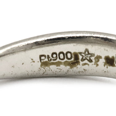 ノンブランド NON BRAND ダイヤリング プラチナシルバー Pt900 ダイヤモンド リング 指輪 5P イニシャル・日付刻印あり 8号