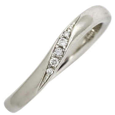 ノンブランド NON BRAND ダイヤリング プラチナシルバー Pt950 ダイヤモンド リング 指輪 トレセンテ イニシャル刻印あり プラチナ Pm950 ダイヤモンド 4.5号