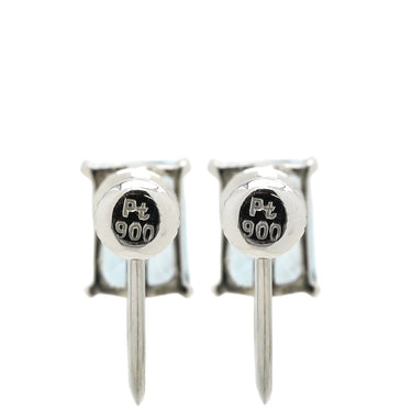 ノンブランド NON BRAND アクアマリン プラチナシルバー Pt900 アクアマリン イヤリング バケットミックスカット