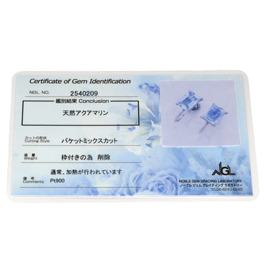 ノンブランド NON BRAND アクアマリン プラチナシルバー Pt900 アクアマリン イヤリング バケットミックスカット