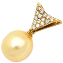 ノンブランド NON BRAND パール ダイヤ イエローゴールド K18YG パール ダイヤモンド ペンダントトップ 白蝶パール