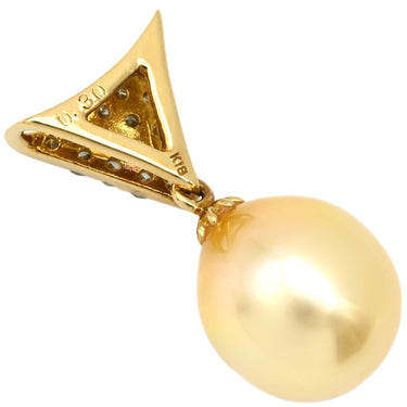 ノンブランド NON BRAND パール ダイヤ イエローゴールド K18YG パール ダイヤモンド ペンダントトップ 白蝶パール