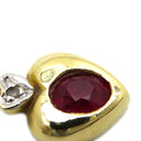 ノンブランド NON BRAND ルビー ダイヤ ハートペンダント イエローゴールド K18YG ルビー ダイヤモンド K14 ネックレス 750 18K