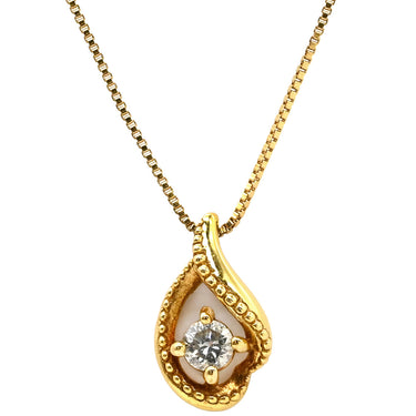 ノンブランド NON BRAND ダイヤペンダント イエローゴールド K18YG ダイヤモンド ネックレス 750 18K 1P 1粒