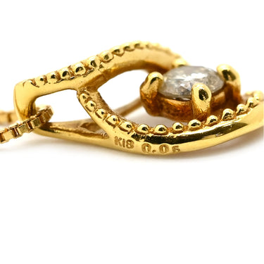 ノンブランド NON BRAND ダイヤペンダント イエローゴールド K18YG ダイヤモンド ネックレス 750 18K 1P 1粒