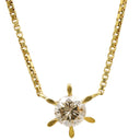 ノンブランド NON BRAND ダイヤペンダント イエローゴールド K18YG ダイヤモンド ネックレス 1P 1粒