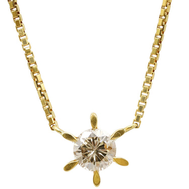 ノンブランド NON BRAND ダイヤペンダント イエローゴールド K18YG ダイヤモンド ネックレス 1P 1粒