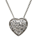 ノンブランド NON BRAND プラチナシルバー Pt900 Pt850 ダイヤモンド ネックレス Pt900×Pt850 コンビ ハート ダイヤ ペンダント