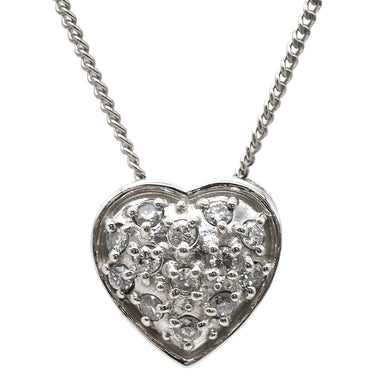 ノンブランド NON BRAND プラチナシルバー Pt900 Pt850 ダイヤモンド ネックレス Pt900×Pt850 コンビ ハート ダイヤ ペンダント