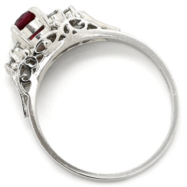 ノンブランド NON BRAND ルビー ダイヤ リング プラチナシルバー Pt900 ルビー ダイヤモンド リング 指輪 レッド 赤 プラチナ 12号