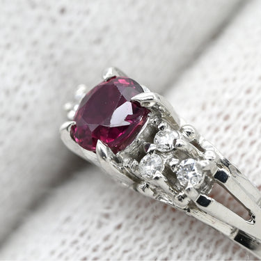 ノンブランド NON BRAND ルビー ダイヤ リング プラチナシルバー Pt900 ルビー ダイヤモンド リング 指輪 レッド 赤 プラチナ 12号