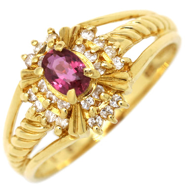 ノンブランド NON BRAND ルビー ダイヤリング イエローゴールド K18YG ルビー ダイヤモンド リング 指輪 レッド 赤 12号