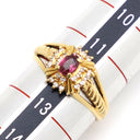 ノンブランド NON BRAND ルビー ダイヤリング イエローゴールド K18YG ルビー ダイヤモンド リング 指輪 レッド 赤 12号