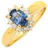 ノンブランド NON BRAND ブルーサファイア ダイヤ イエローゴールド K18YG サファイア ダイヤモンド リング 指輪 青 9.5号