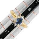 ノンブランド NON BRAND ブルーサファイア ダイヤ イエローゴールド K18YG サファイア ダイヤモンド リング 指輪 青 9.5号