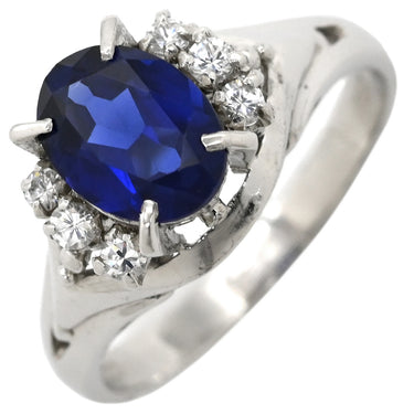 ノンブランド NON BRAND ブルーサファイア ダイヤ リング プラチナシルバー Pt900 サファイア ダイヤモンド リング 指輪 青 プラチナ 11号