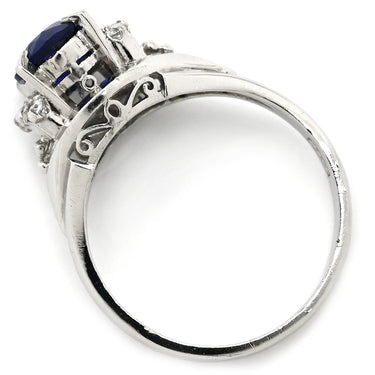 ノンブランド NON BRAND ブルーサファイア ダイヤ リング プラチナシルバー Pt900 サファイア ダイヤモンド リング 指輪 青 プラチナ 11号