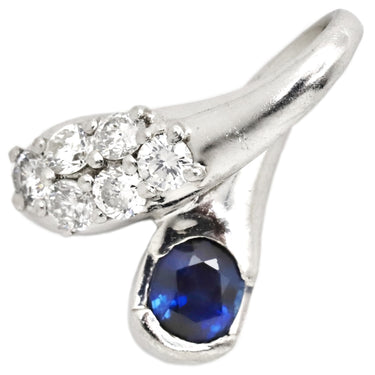 ノンブランド NON BRAND プラチナシルバー Pt900 サファイア ダイヤモンド ペンダントトップ ネックレストップ チャーム プラチナ900 サファイア ブルー 青 ダイヤ 6P 6粒