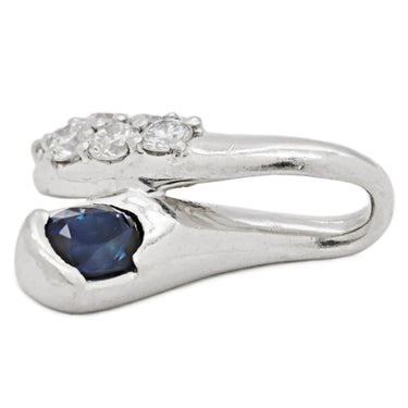 ノンブランド NON BRAND プラチナシルバー Pt900 サファイア ダイヤモンド ペンダントトップ ネックレストップ チャーム プラチナ900 サファイア ブルー 青 ダイヤ 6P 6粒