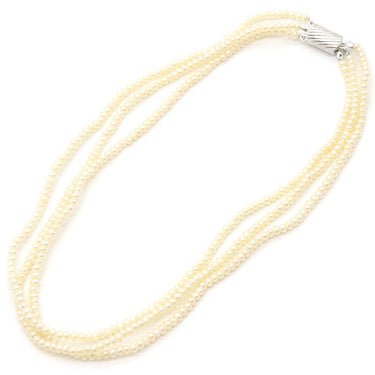 ノンブランド NON BRAND 3連 パール シルバー シルバー パール ネックレス 小粒