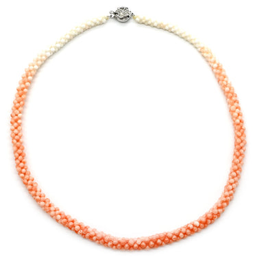 ノンブランド NON BRAND コーラル ペンダント オレンジ×ホワイト 珊瑚 シルバー ネックレス サンゴ さんご 珊瑚 silver ピンク 桜色 桃色 エンジェルスキン