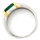 ノンブランド NON BRAND エメラルド ダイヤモンド リング プラチナシルバー×イエローゴールド×エメラルドグリーン Pt900 K18YG ダイヤモンド エメラルド リング 指輪 グリーン 緑 13.5号