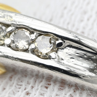 ノンブランド NON BRAND エメラルド ダイヤモンド リング プラチナシルバー×イエローゴールド×エメラルドグリーン Pt900 K18YG ダイヤモンド エメラルド リング 指輪 グリーン 緑 13.5号