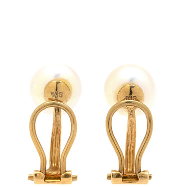ノンブランド NON BRAND パールホワイト×イエローゴールド K18YG パール イヤリング Au750 18K 18金 イエローゴールド あこや パール 真珠 1P 1粒