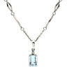 ノンブランド NON BRAND ライトブルー×プラチナシルバー Pt850 アクアマリン ネックレス 水色 アクアマリン スクエア バケットカット ダイヤ プラチナ