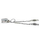 ノンブランド NON BRAND ライトブルー×プラチナシルバー Pt850 アクアマリン ネックレス 水色 アクアマリン スクエア バケットカット ダイヤ プラチナ