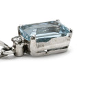 ノンブランド NON BRAND ライトブルー×プラチナシルバー Pt850 アクアマリン ネックレス 水色 アクアマリン スクエア バケットカット ダイヤ プラチナ