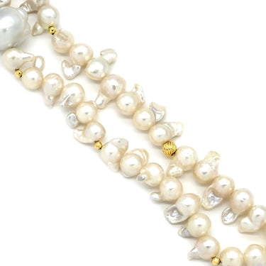 ノンブランド NON BRAND バロックパール ホワイト パール GP ネックレス ゴールド金具